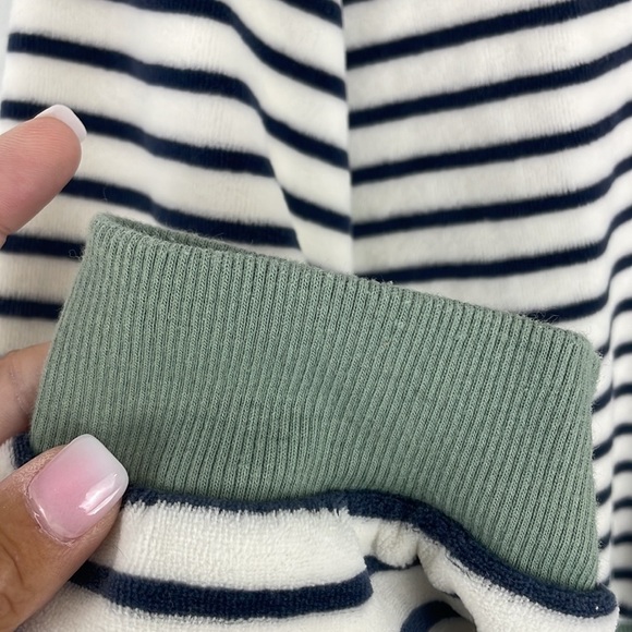 MADEWELL MWL Velour Crewneck Sweatshirt in Stripe Sz M - Picture 8 of 10
